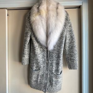 Michael Kors 100% Cashmere and Rabbit Fur Cardigan